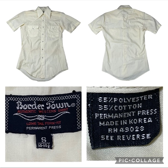 Vintage men’s button down western short sleeve 5 shirt bundle / crafting fabric - Picture 10 of 16